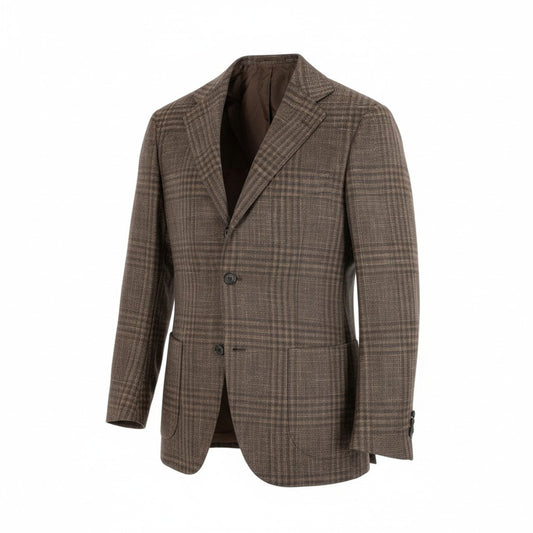 7L12 RING JACKET MEISTAR リングヂャケット マイスター テーラードジャケット サマージャケット ブレザー 46 ブラウン チェック メンズ 男性用u02t