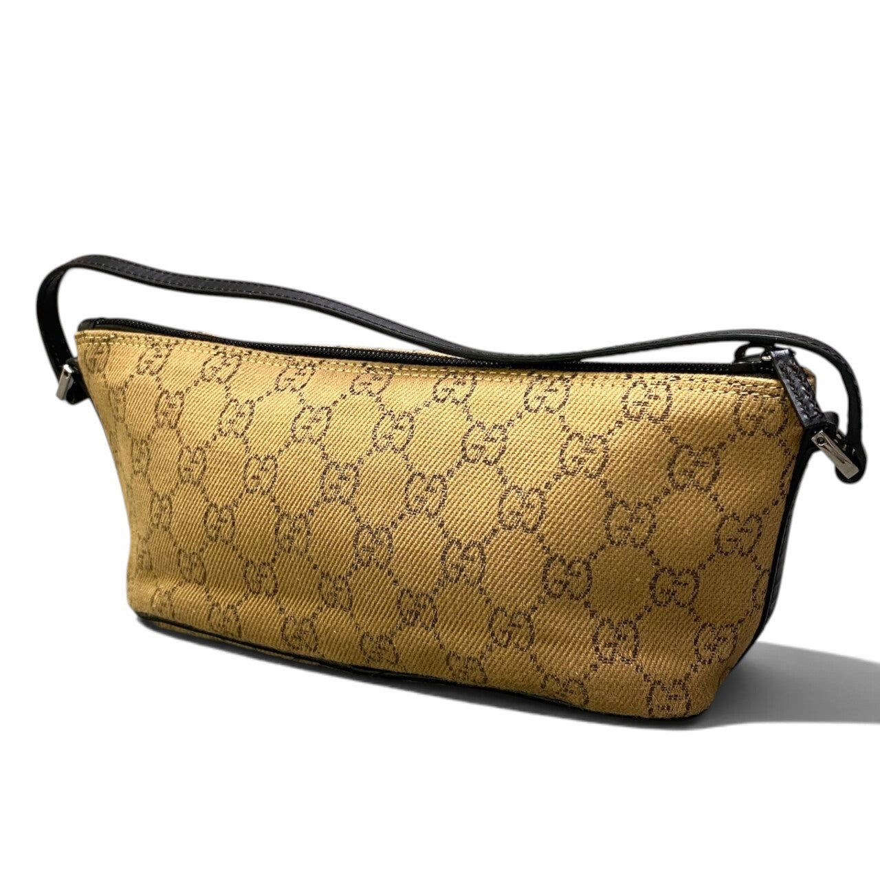 h29 GUCCI GGキャンバス アクセサリーポーチ ベージュ ダークブラウン レディース 女性用ta1