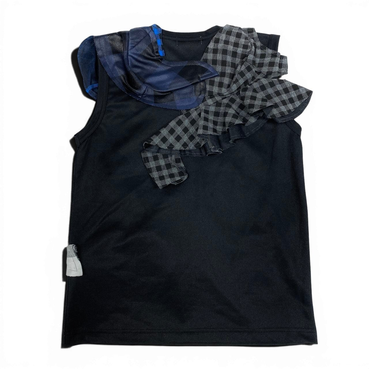Ae11 COMME des GARCONS AD2009 パッチワークデザインノースリーブ 日本製 GE-T027 Sサイズ ブラック ポリエステル100％ レディース 女性用ta1ta1