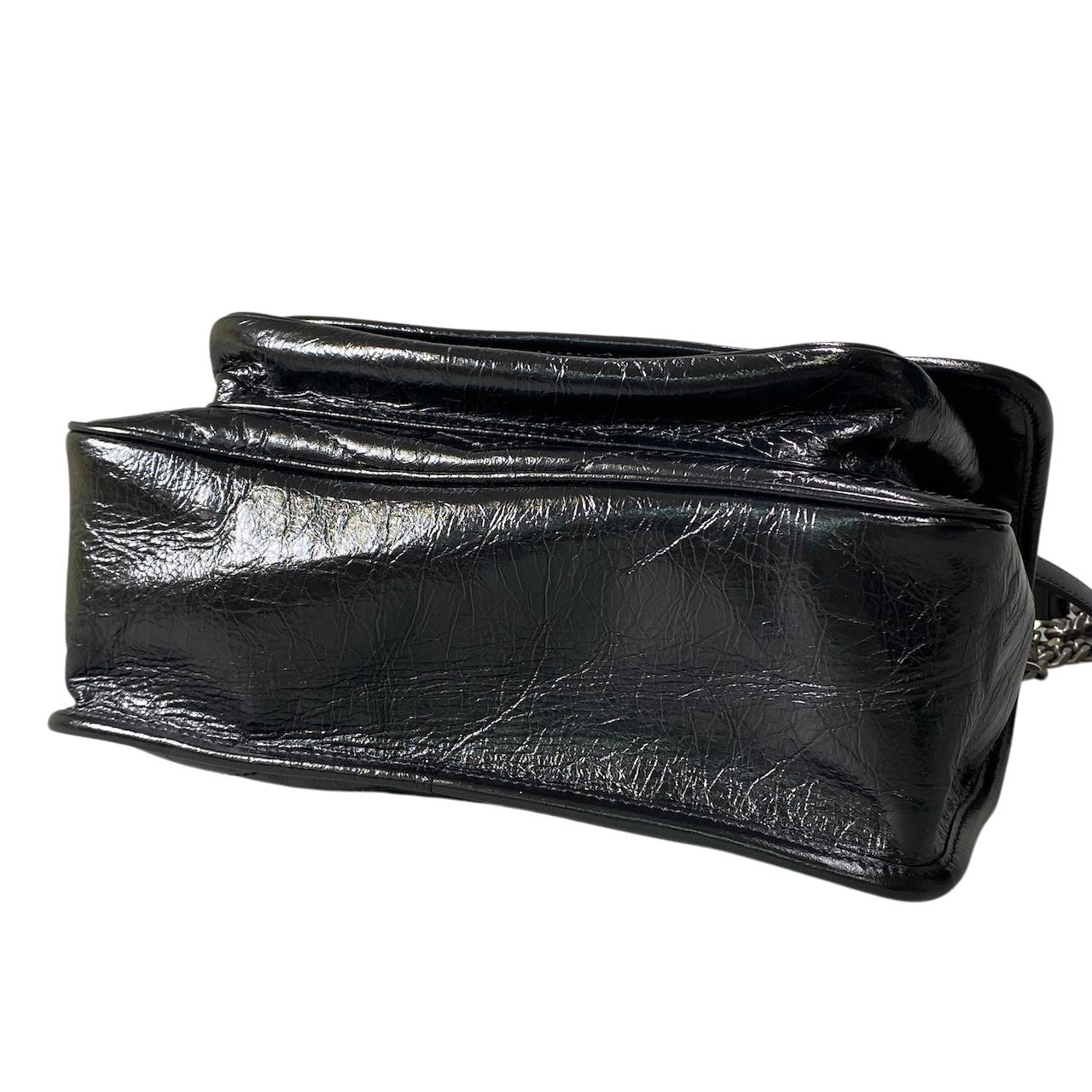 YVES SAINT LAURENT イヴサンローラン YSL Niki ニキ チェーンショルダー 2way バッグ ブラック シルバー レザー レディースta1