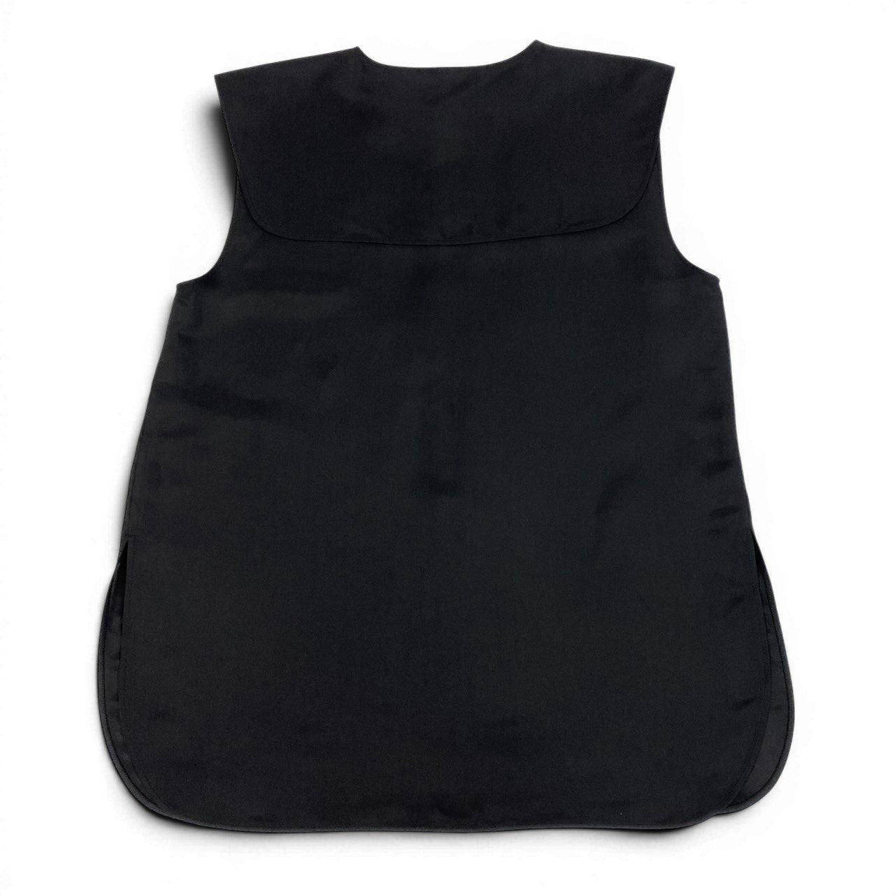Ee7 JILSANDER ジルサンダー 襟付 ノースリーブブラウス トップス サイズ32 ブラック レーヨン シルク レディース 女性用u02t