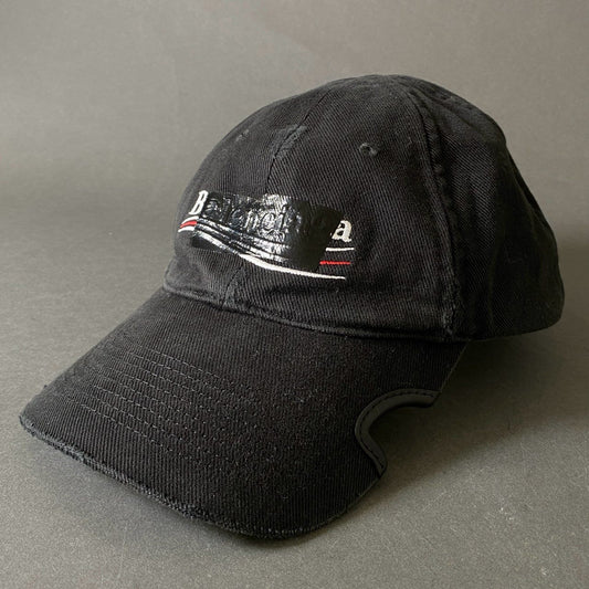 g18 BALENCIAGA バレンシアガ HAT GAFFER キャップ 帽子 M ブラック コットン100％