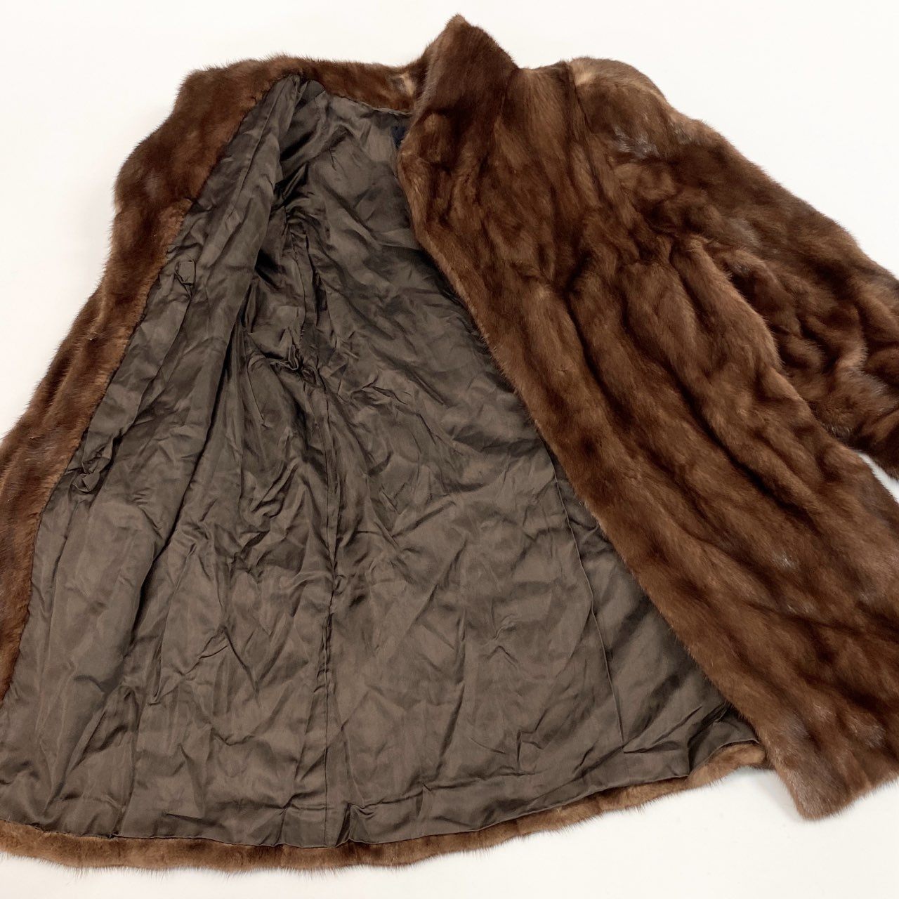 41L12 ROYAL SAGA MINK サガミンク ロイヤル デミバフミンク セミロングコート 毛皮コート F ブラウン系 ミンクファー レディースu02t