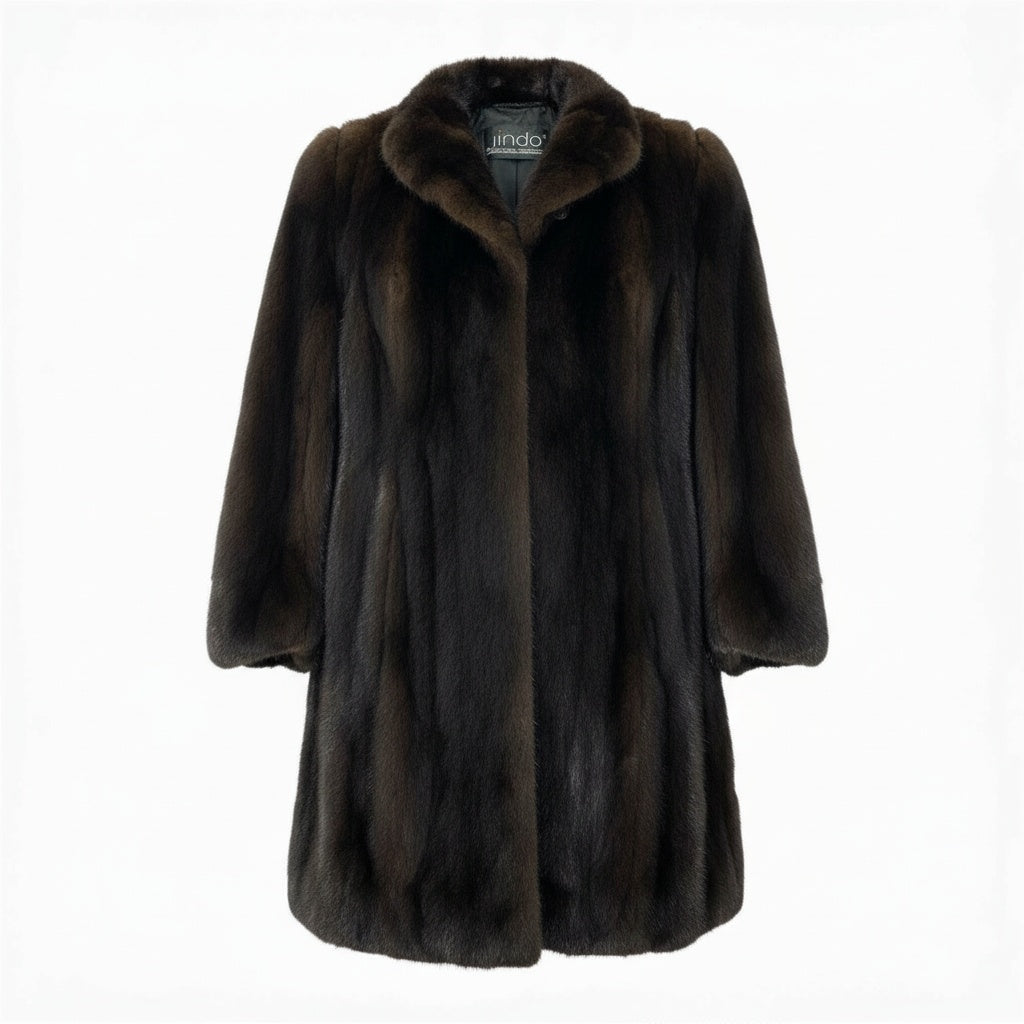 83a14 SAGA MINK サガミンク マホガニーミンク ミンクコート ロングコート 毛皮コート 12 ダークブラウン ミンクファー 毛並み綺麗t18r