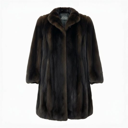 83a14 SAGA MINK サガミンク マホガニーミンク ミンクコート ロングコート 毛皮コート 12 ダークブラウン ミンクファー 毛並み綺麗t18r