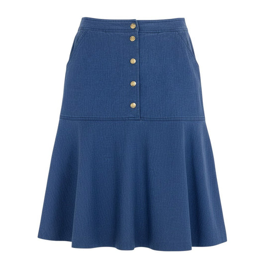 36a30 CELINE JEAN’S セリーヌジーンズ Vintage デニムスカート ロングスカート トリオンフボタン 42サイズ インディゴ コットン100％ レディースo07t