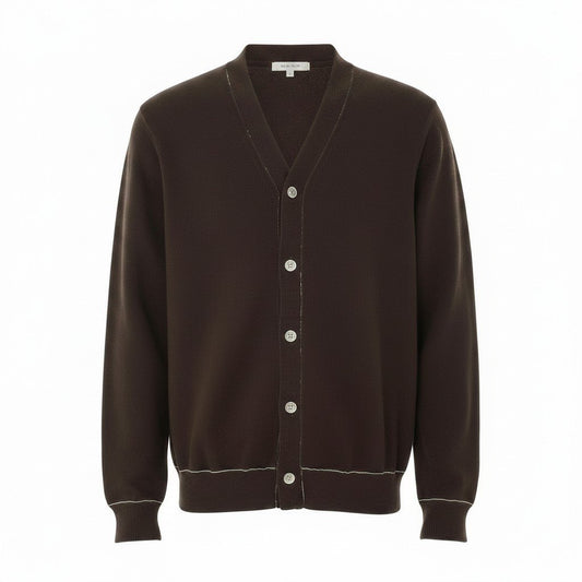 50e8 COMME des GARCONS コムデギャルソン ロングスリーブニットカーディガン Vネック トップス OT-N002 Mサイズ ブラウン ウール100％ メンズ 男性用u02t