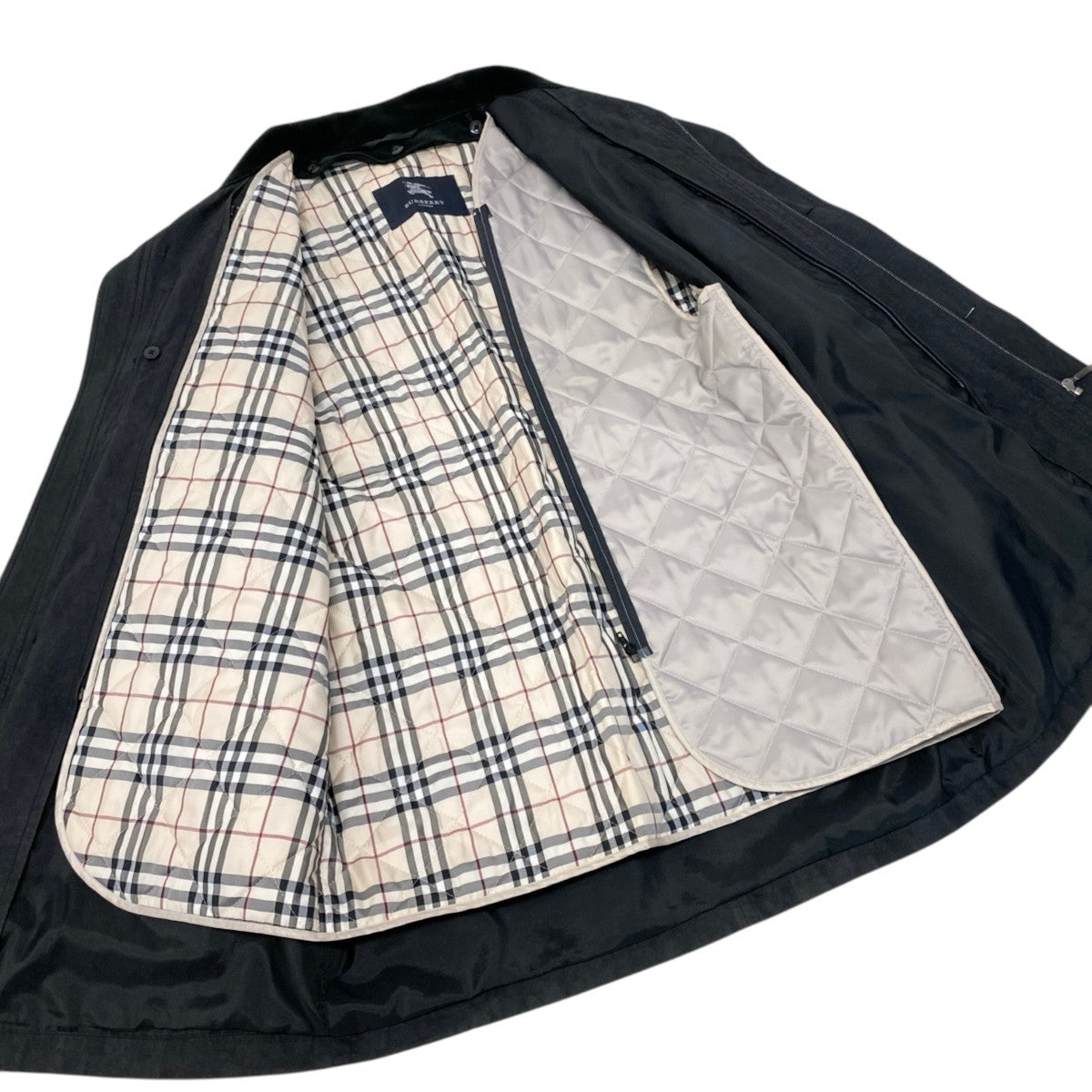 93h3 BURBERRY LONDON バーバリー ロンドン ライナー付き コート ジャケット ノバチェック BBN09-112-09 Lサイズ ブラック メンズo07t