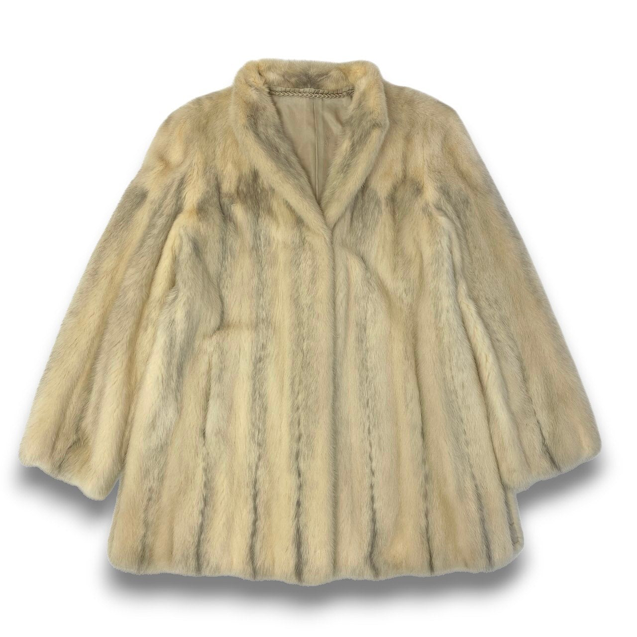 45c21 パステルクロスミンク ファーコート サイズF ホワイト 本毛皮 Pastel Cross Mink Fur Coatt18r
