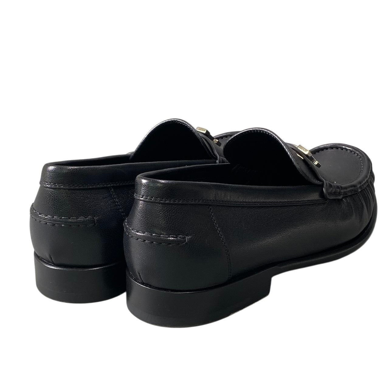 【美品】 HERMES エルメス モカシン カルロ シェーヴル パリバックル サイズ43 ブラック レザー メンズ 紳士靴k02i