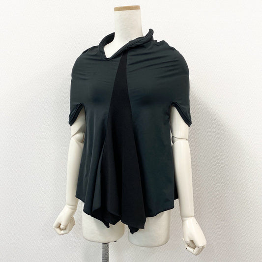 51f3 COMME des GARCONS コムデギャルソン 2011年 ストレッチ 変形フーディリブトップ XS グレー カットソー パーカー 伸縮性◎