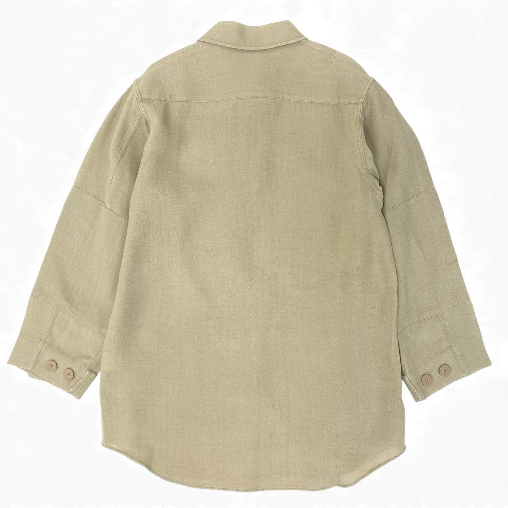 79L15 《美品》 JACQUEMUS ジャックムス SILK SHIRT COAT シルクシャツコート 34 サンドベージュ ジャケット ビッグシルエット オーバーサイズt18r