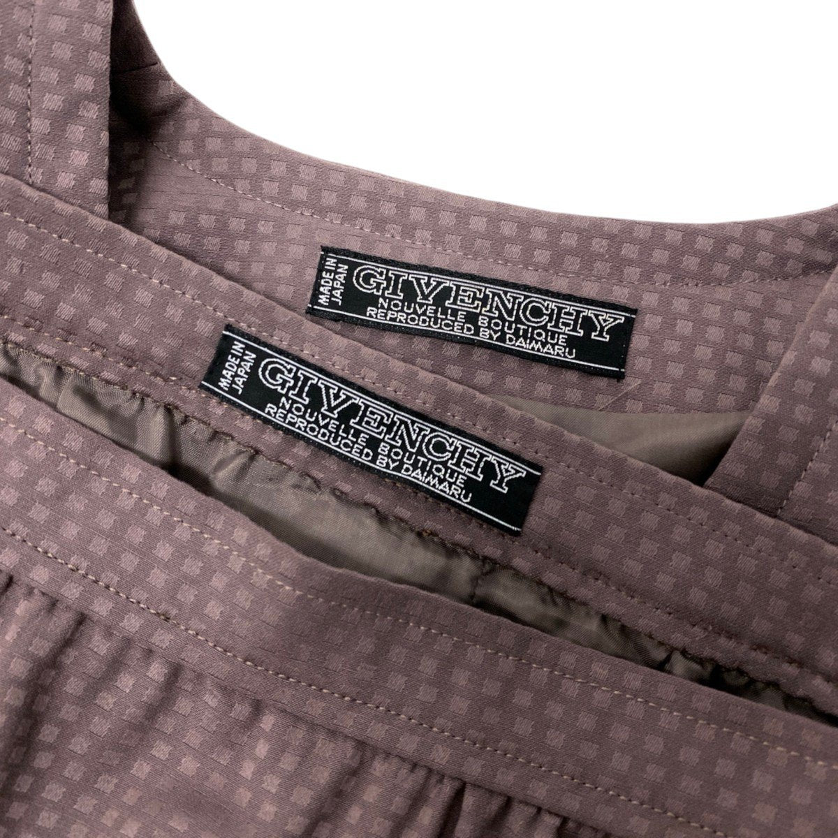 33h19 GIVENCHY ジバンシー セットアップスカートスーツ ノーカラージャケット AGNONA生地 金ボタン フォーマル ウールジャケット 10 ブラウン系 レディース 女性用u02t