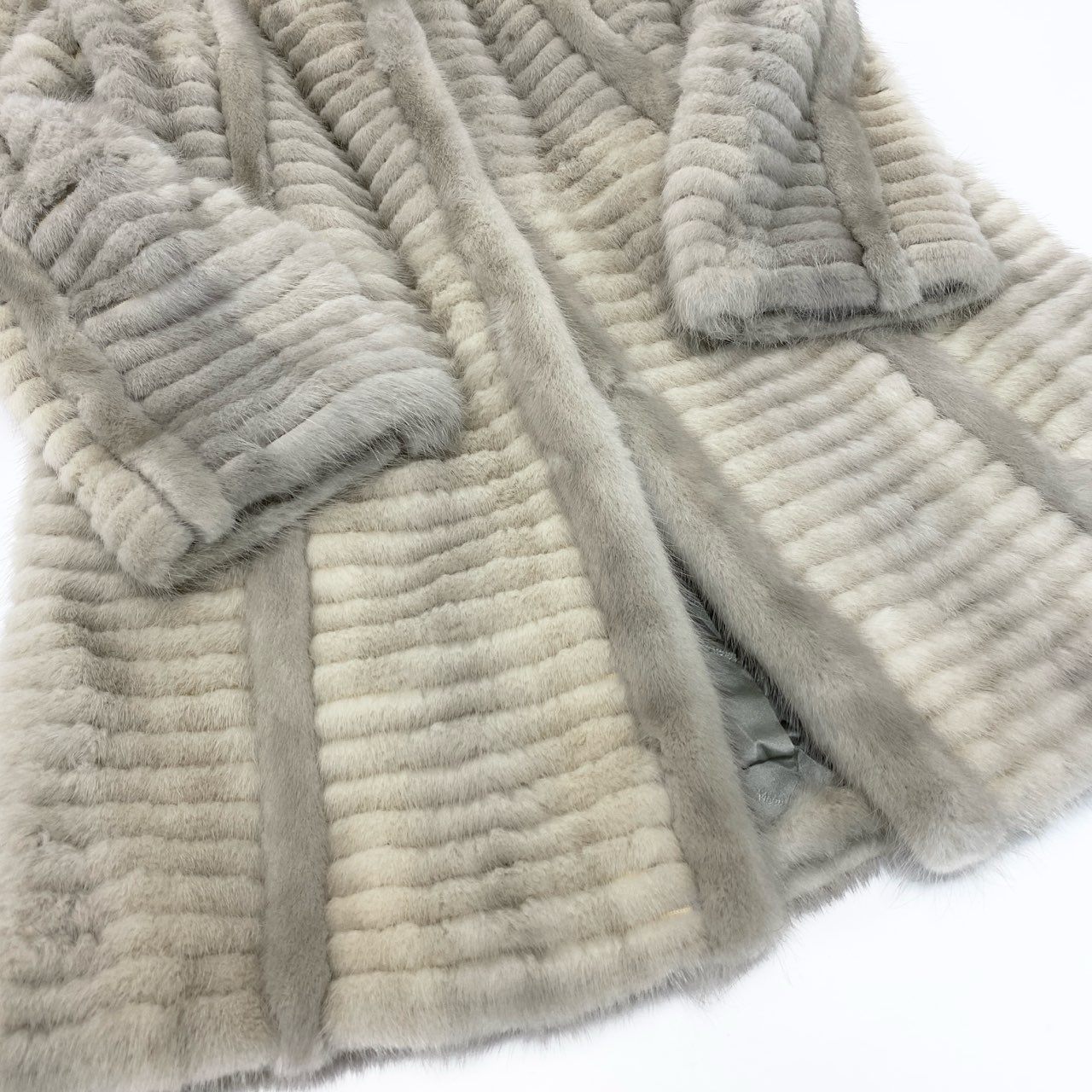 36k28 Moonbat ムーンバット サファイアミンク ミンクコート セミロングコート  最高級毛皮 MINK FUR 11 シルバーグレーu02t