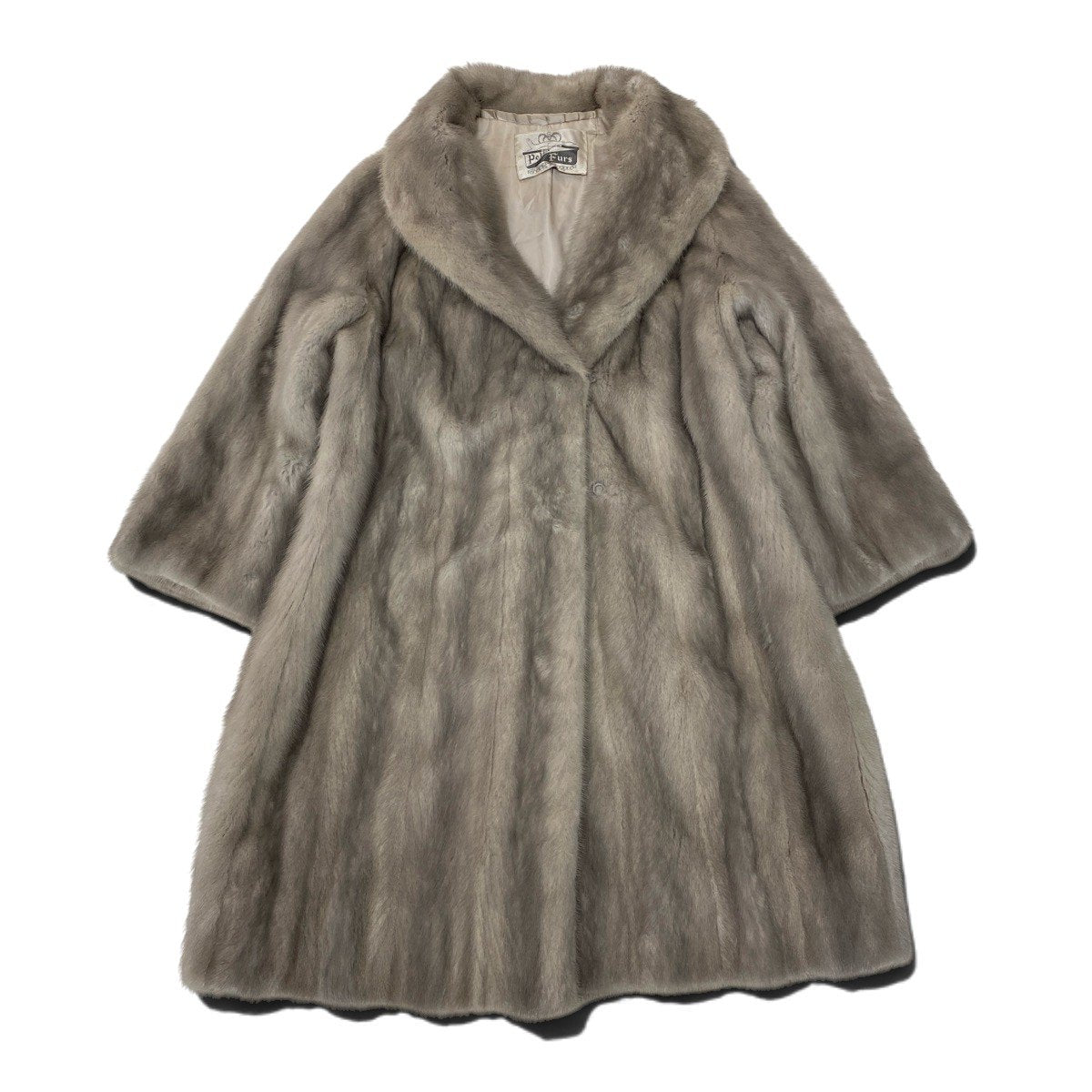 93i19 Pelta Furs サファイアミンク ロングコート 丈100cm F シルバーグレー 本毛皮 Sapphire Mink Fur Long Coatt18r