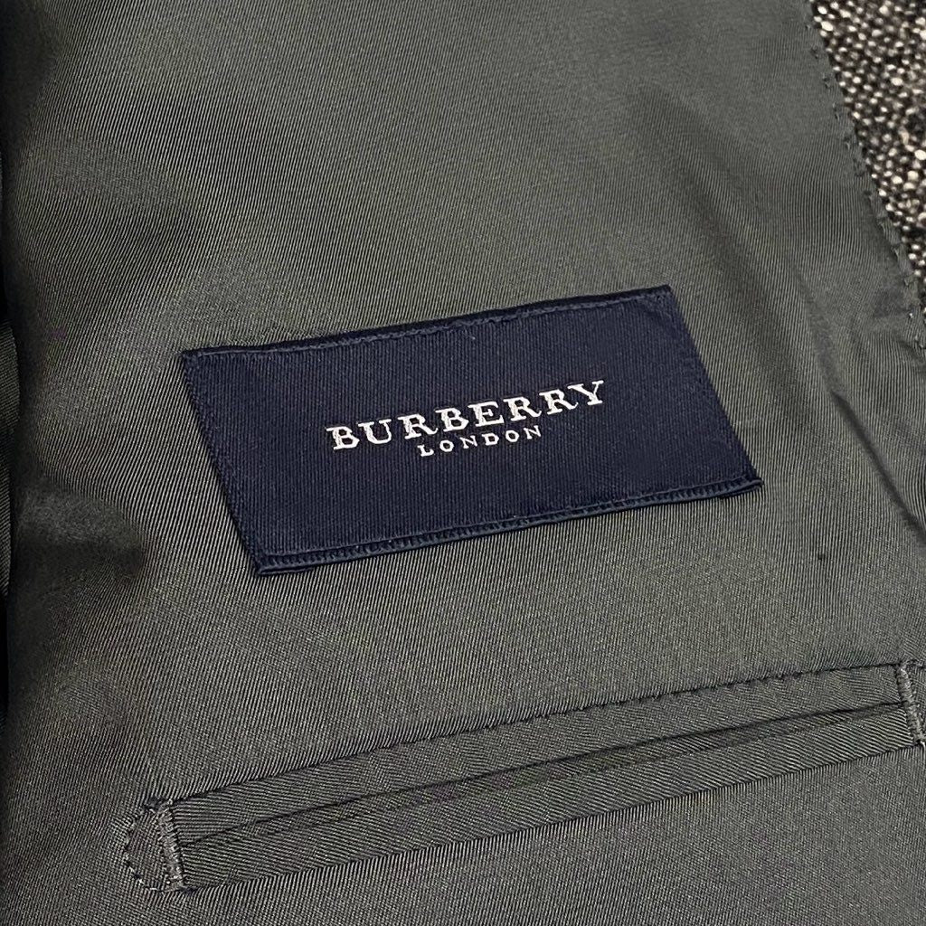 23L22【美品】BURBERRY バーバリー テーラードジャケット ツイードジャケット 日本製 BB5サイズ グレー系 カシミヤ100％ メンズo07t