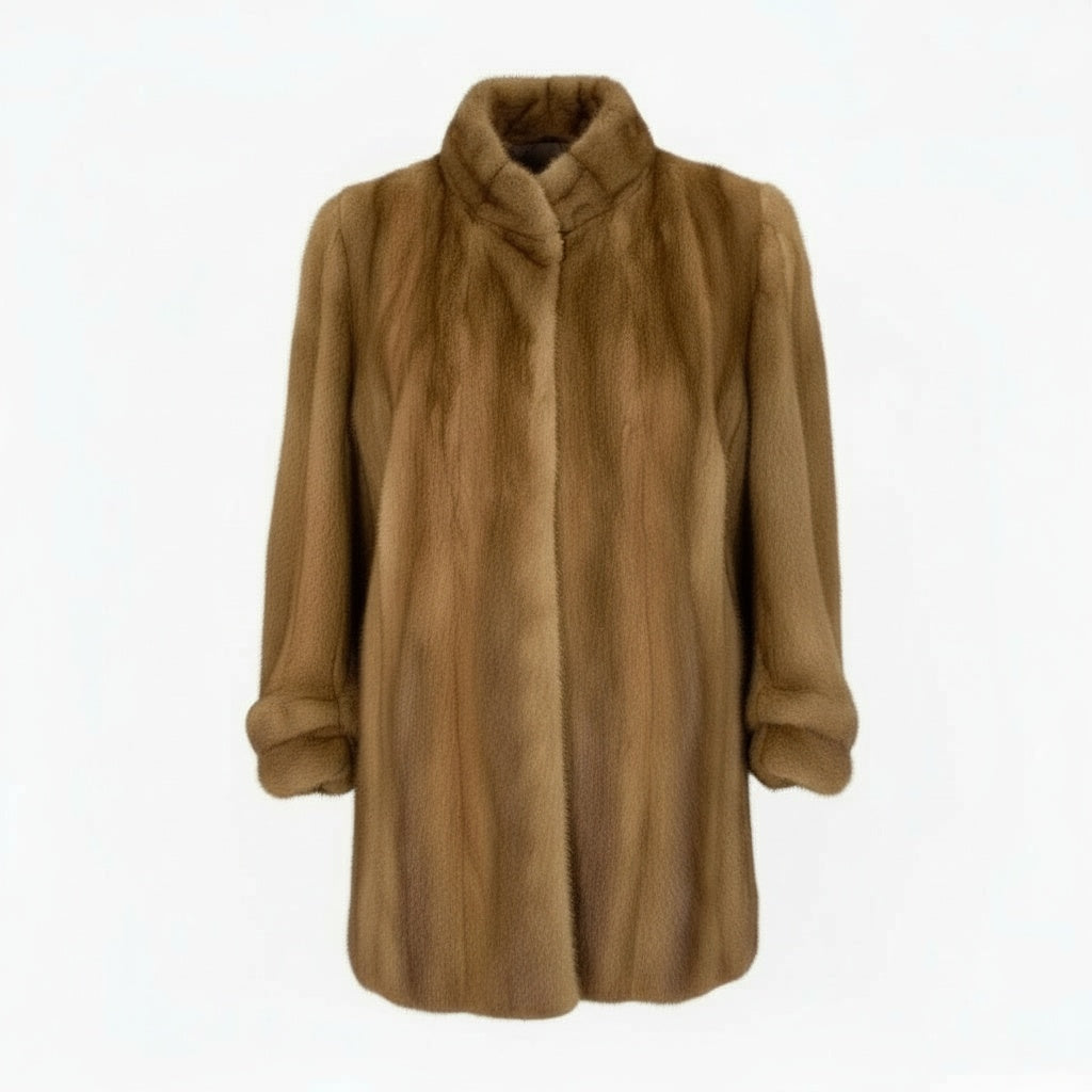 16a16 定価95万 パステルミンク ロングコート サイズ13 ブラウン 本毛皮 Pastel Mink Fur Coatt18r