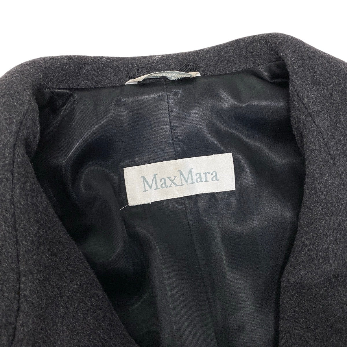 11g15 MaxMara マックスマーラ チェスターコート Aライン ウールコート サイズ38 ダークグレー レディース 女性用u02t
