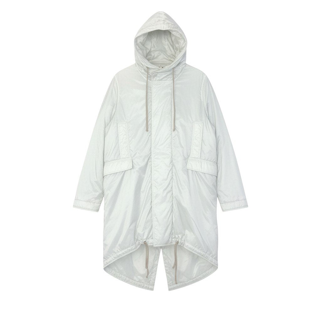 78b5 RICK OWENS リックオウエンス DRKSHDW ダークシャドウ モッズコート ナイロンジャケット DU17S5962-EV XSサイズ オフホワイト メンズo07t