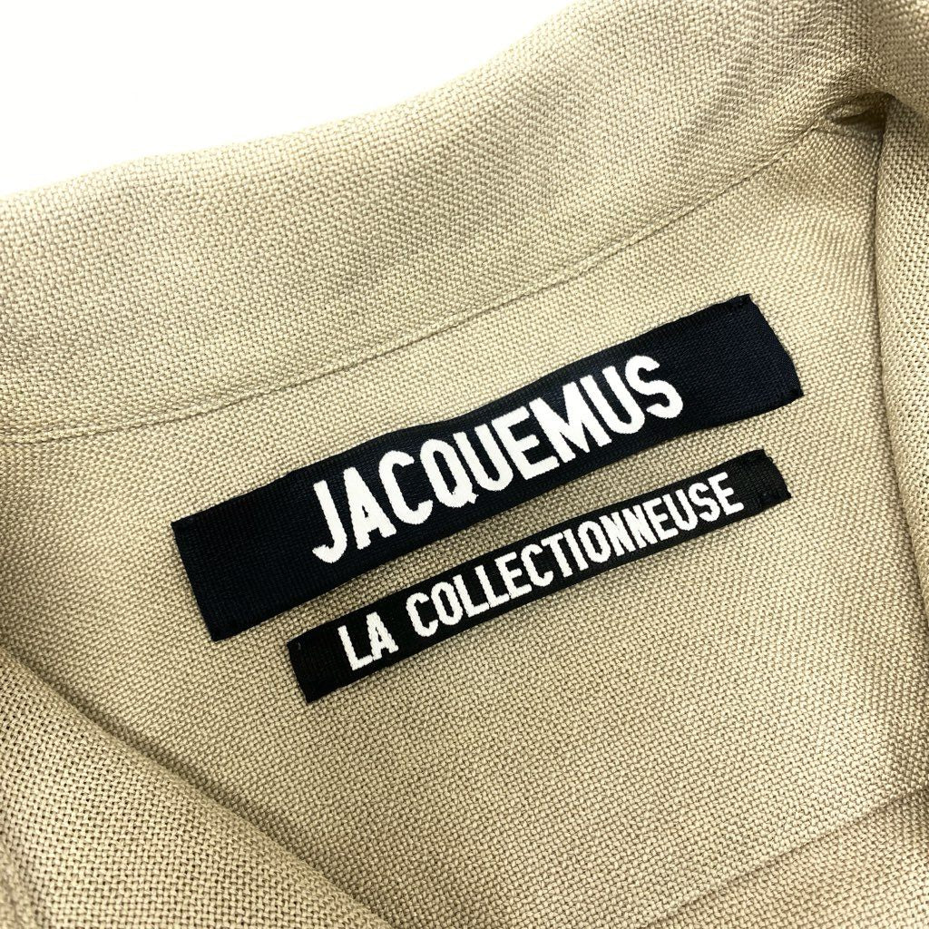 79L15 《美品》 JACQUEMUS ジャックムス SILK SHIRT COAT シルクシャツコート 34 サンドベージュ ジャケット ビッグシルエット オーバーサイズt18r