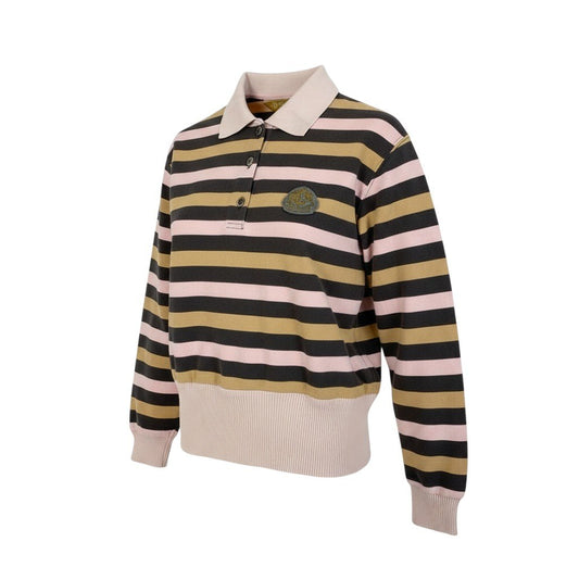 46a30 Vintage Christian Dior ヴィンテージクリスチャンディオール エンブレムロゴ 長袖ポロシャツ ボーダー Polo Shirt Emblem Logo S マルチカラー コットン レディースo07t