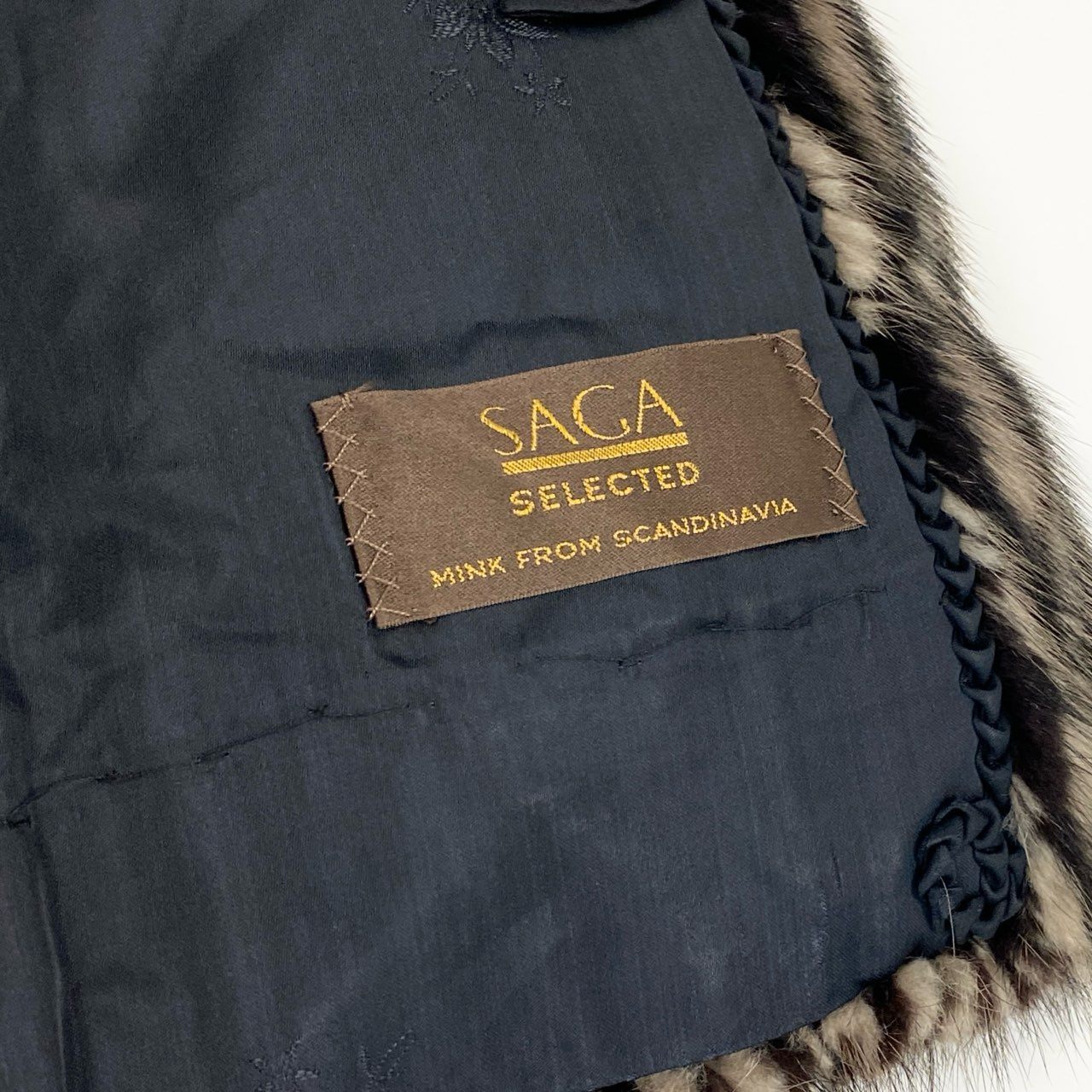 14a15 SAGA MINK サガミンク ゼブラ柄 ミンクコート サイズ9 ブラック ベージュ 本毛皮 希少デザインt18r