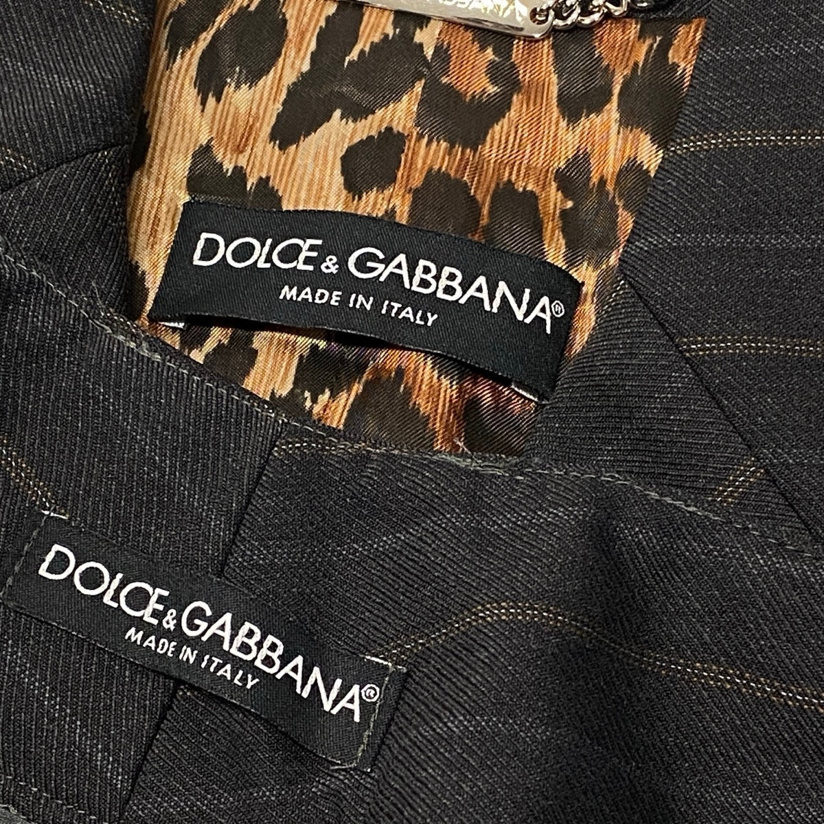 i27 【美品】DOLCE＆GABBANA スーツセットアップ テーラードジャケット スラックスパンツ イタリア製 38サイズ グレー ウール100％ レディース 女性用u02t