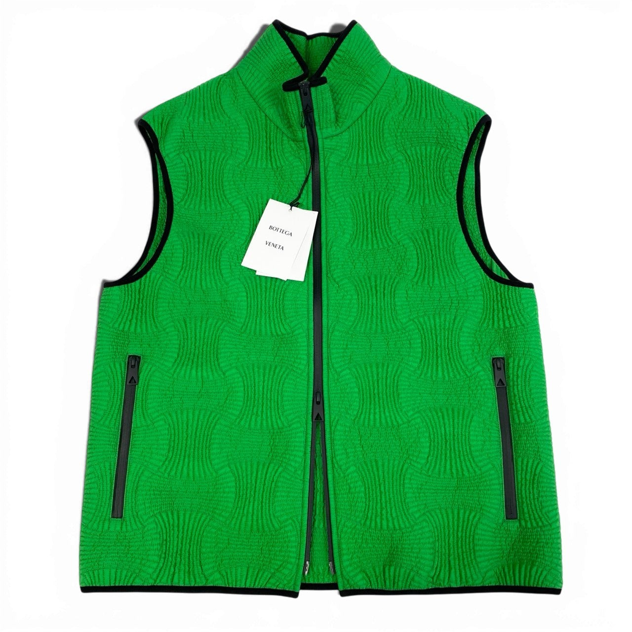 b23 BOTTAGA VENETA ボッテガヴェネタ 2022SS INTRECCIO イントレッチオ ベスト サイズS グリーン メンズ ジャケット ライトアウターta1