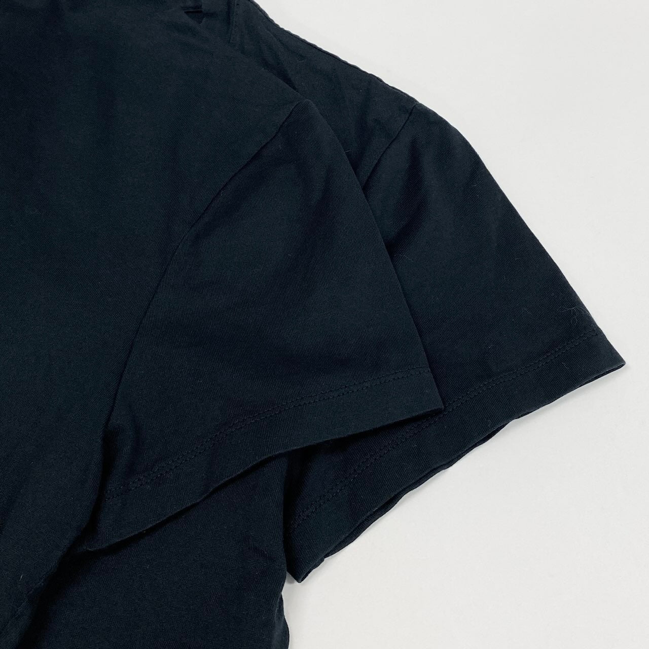 c24 《美品》 YVES SAINT LAURENT rive gauche イヴサンローランリブゴーシュ 半袖カットソー トップス ゴールドロゴ S ブラック コットン レディースu02t