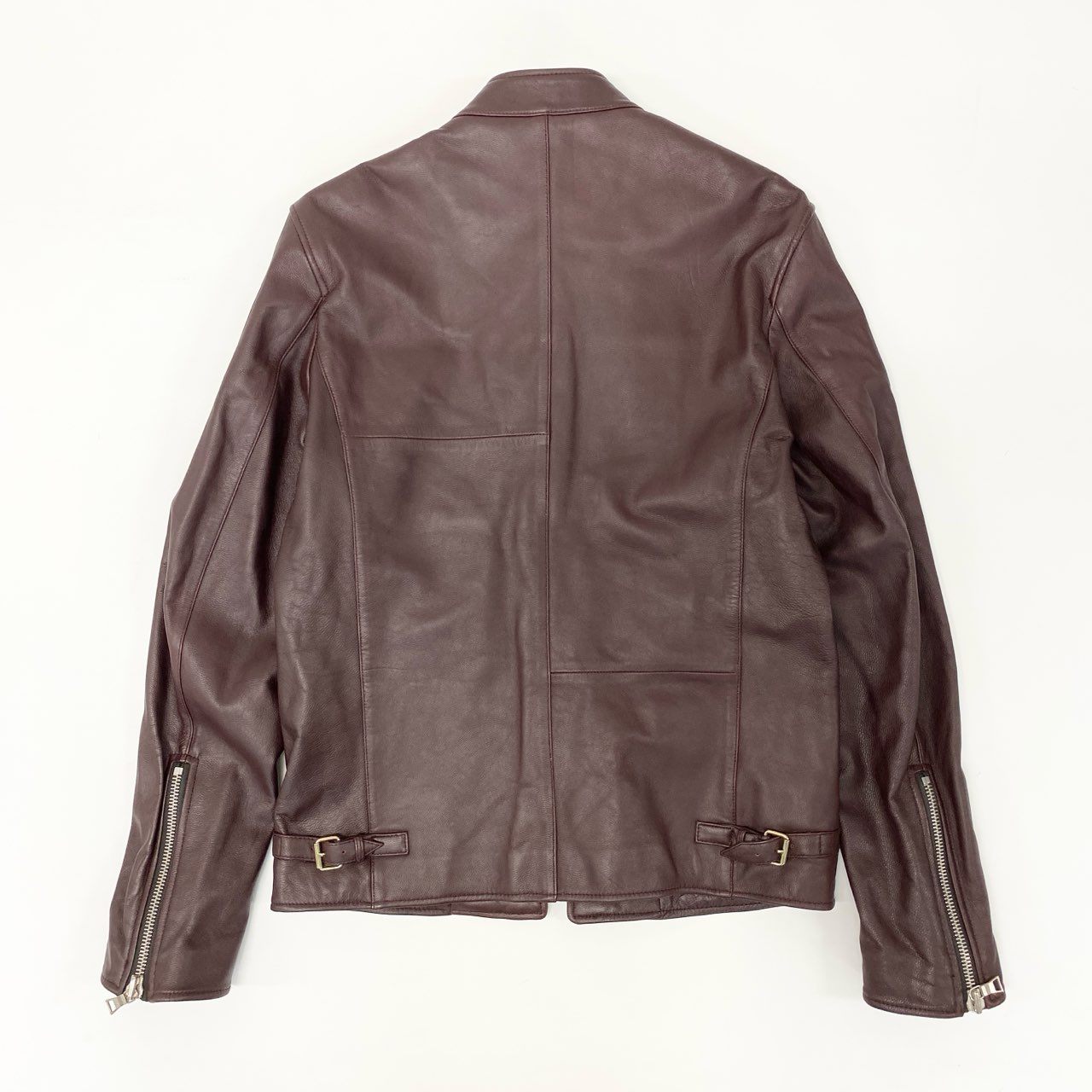 60i29 《美品》定価￥94.600 PS Paul Smith ポールスミス ゴートレザー シングルライダース ジャケット 386NLB L ワインレッド 山羊革 SINGLE RIDERSt18r