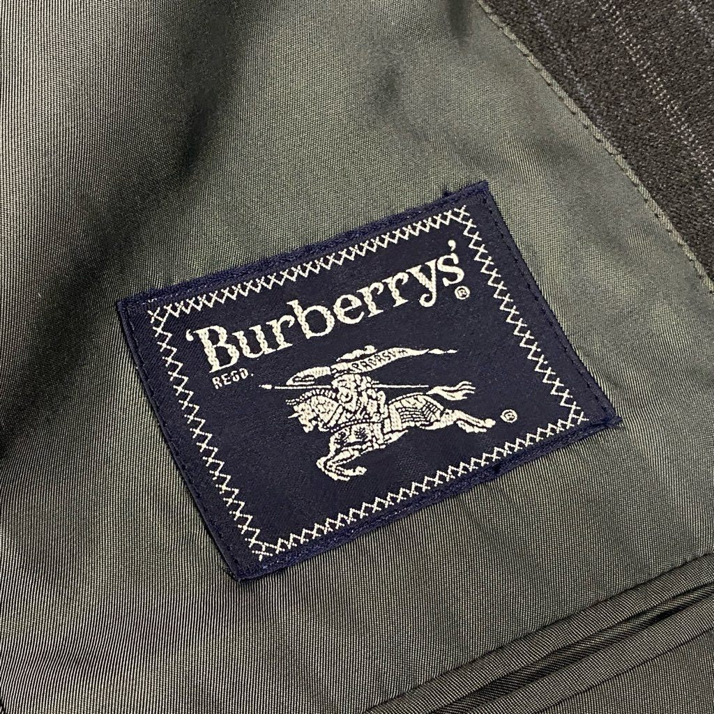 54l28 Burberrys バーバリーズ スーツセットアップ テーラードジャケット スラックスパンツ ストライプ 94-84-165 AB4 グレー ウール100％ メンズ 男性用o07t