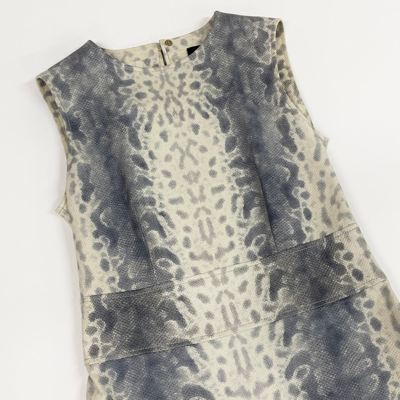 Ec31 GUCCI グッチ パイソンプリント シープスキン ワンピース Python Print Sheep Skin Dress サイズ36 グレーt18r
