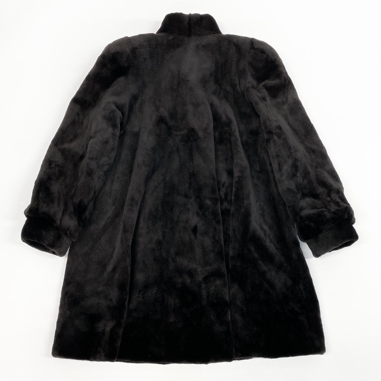 6L5 BALENCIAGA バレンシアガ シェアードミンク ロングコート サイズF ブラック 本毛皮 MINK FUR リアルファーt18r