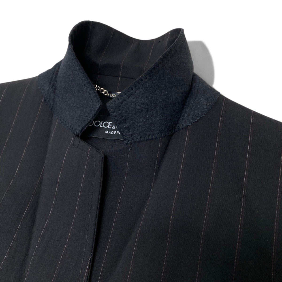 40i28 DOLCE&GABBANA ドルチェアンドガッパーナ スーツセットアップ テーラードジャケット スラックス ストライプ 42サイズ ブラック レディース 女性用u02t