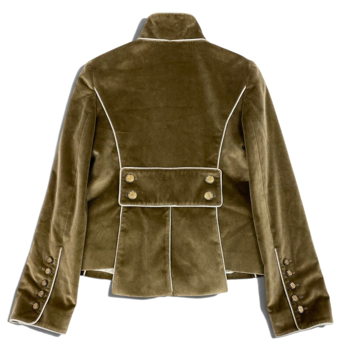 i19 DOLCE＆GABBANA 2006AW ランウェイ着 ナポレオンジャケット イタリア製 36サイズ ブラウン コットン100％ レディース 女性用u02t