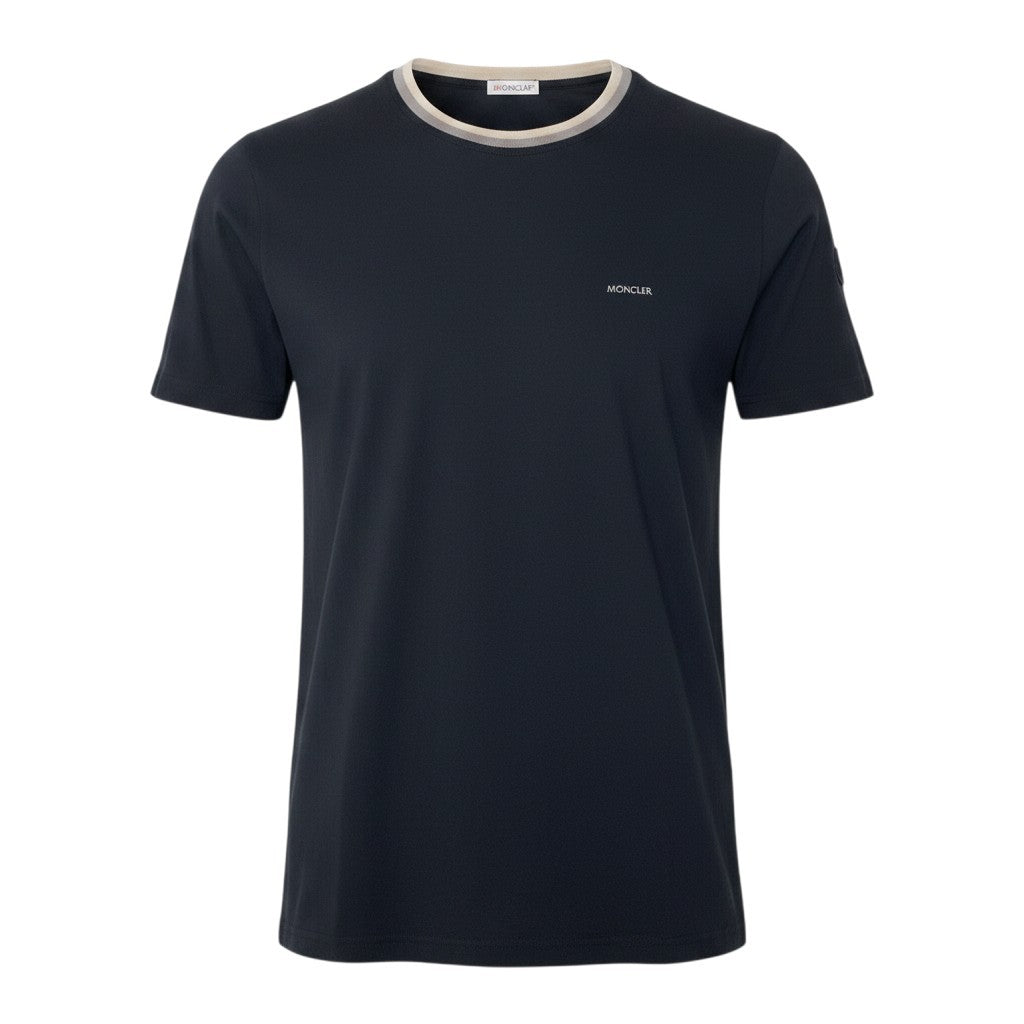 Mf18 MONCLER モンクレール アイコンレザーパッチ Tシャツ Icon Leather Patch T-Shirt サイズM ブラック カットソーt18r