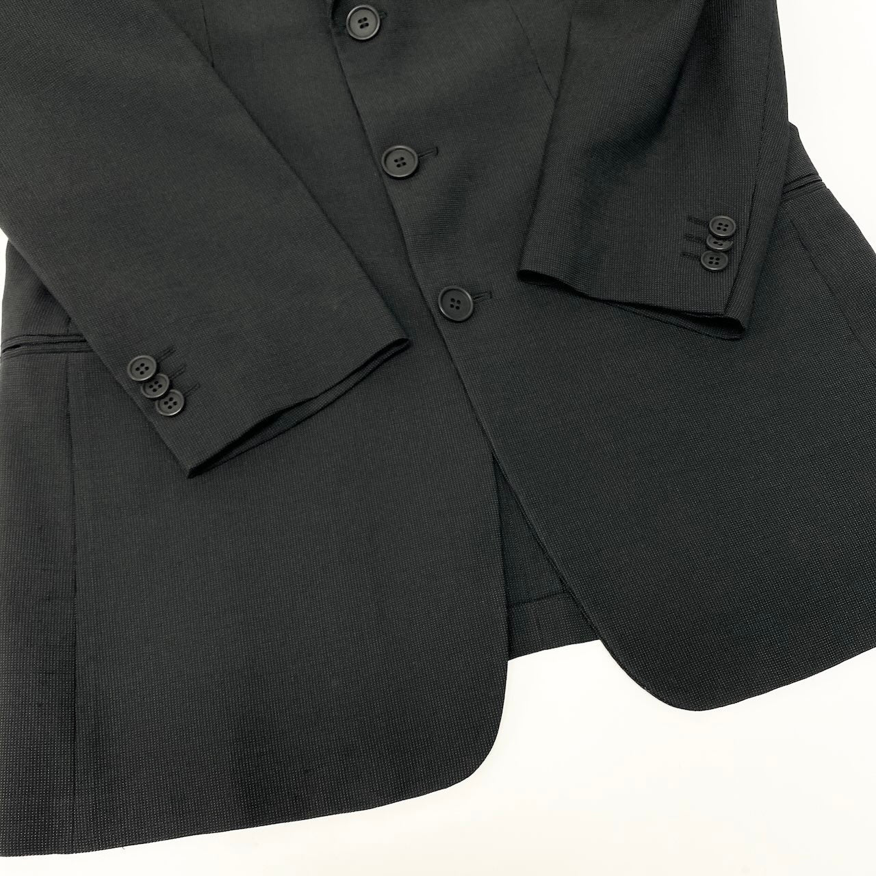 43c30 GIORGIO ARMANI LE COLLEZIONI ジョルジオアルマーニ セットアップスーツ シングル 3B 背抜き メンズ 紳士服 ビジネス 44REG ブラックo07t