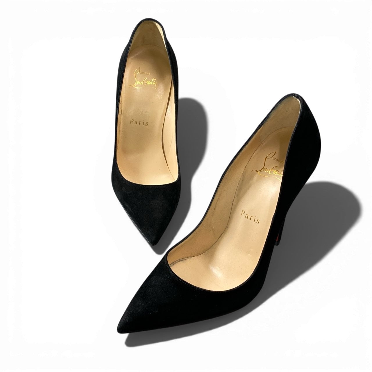 3a5 christianlouboutin クリスチャンルブタン ハイヒールパンプス ピンヒール シューズ スウェード 37サイズ ブラック レディースk02i