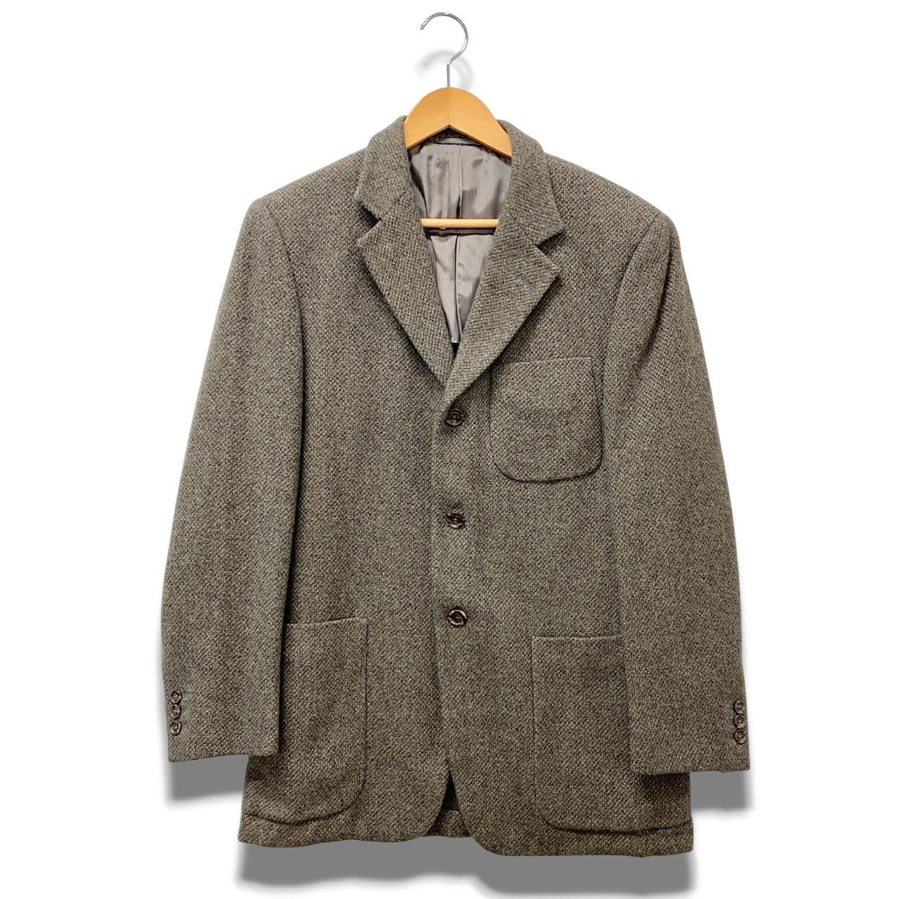 12b19 Ermenegildo Zegna エルメネジルドゼニア CASHMERE COMFORT テーラードジャケット 46 グレー系 カシミヤ100％ メンズu02t