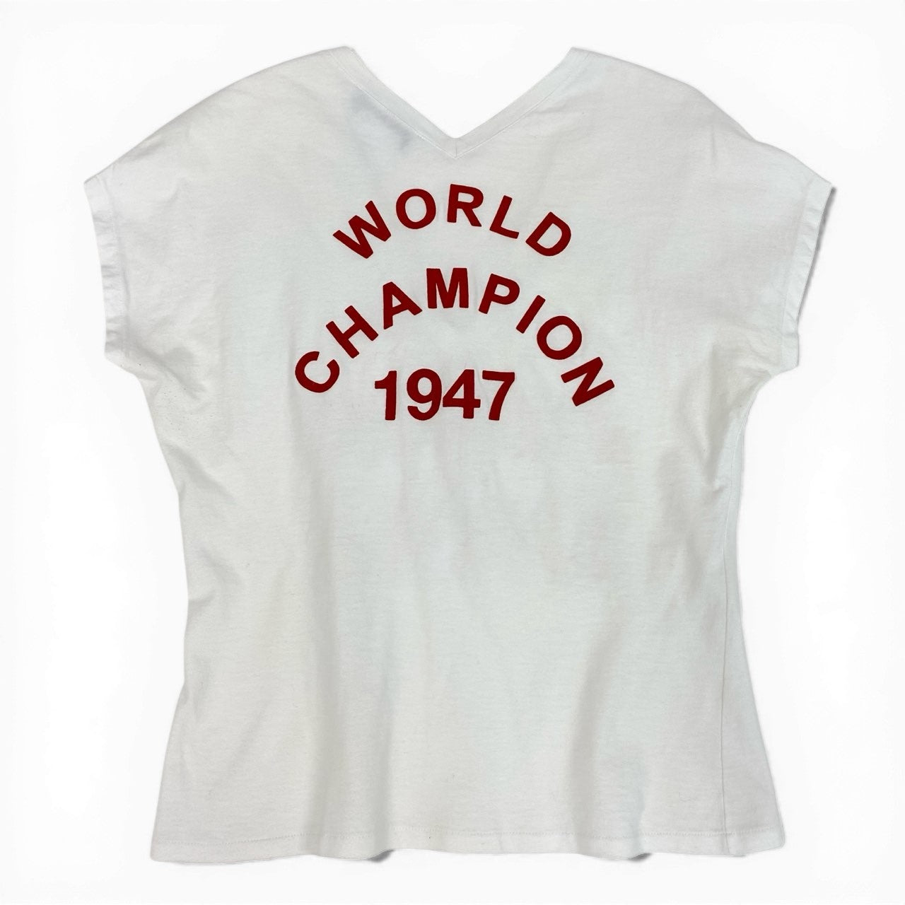 Id10 Christian Dior クリスチャンディオール ガリアーノ期 J'ADORE ロゴ Vネック Tシャツ  3H16155400 40 ホワイト コットン レディースu02t