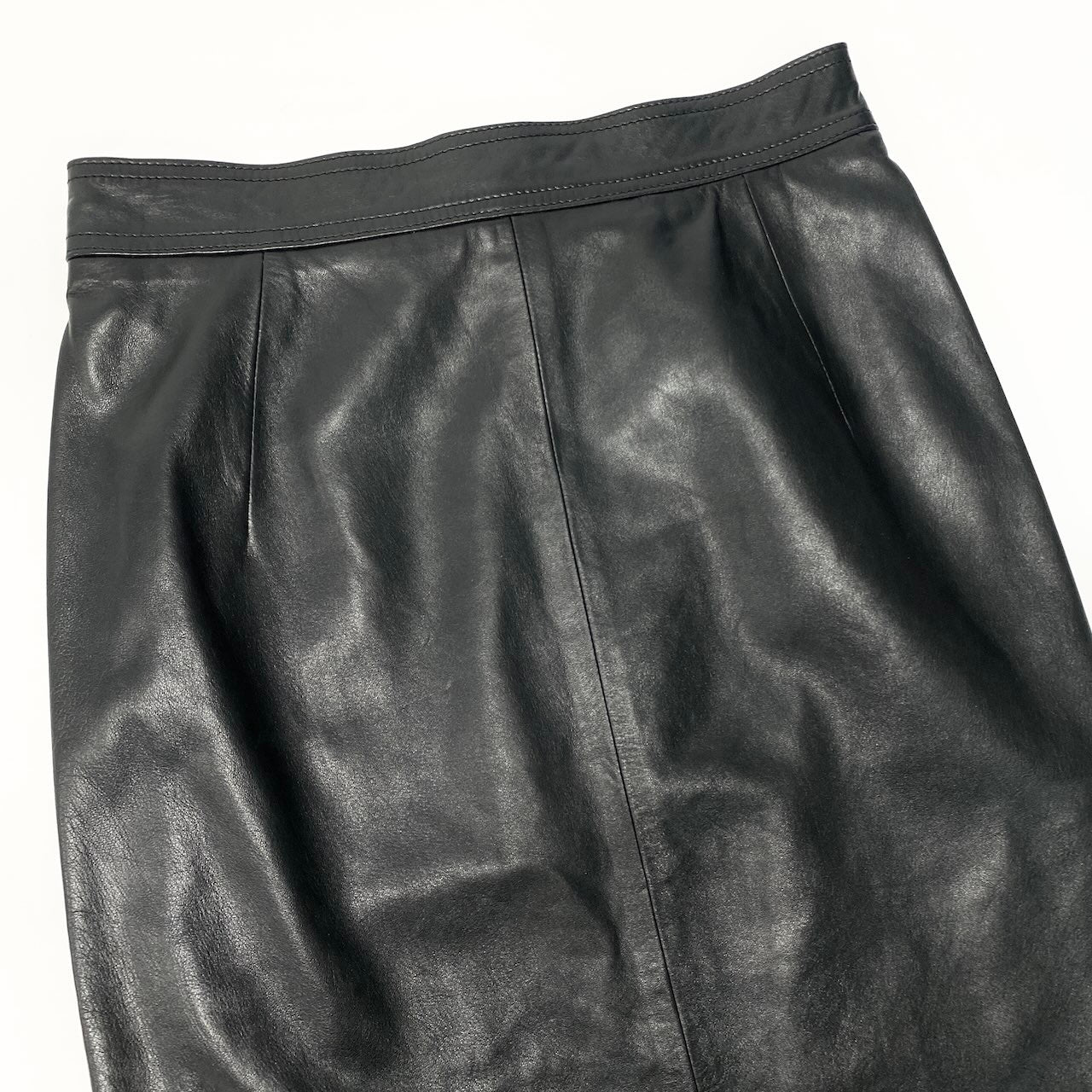 7d24 LOEWE ロエベ レザースカート ひざ丈スカート フラワーモチーフ 花柄 サイズ38 ブラック レディース 女性服u02t