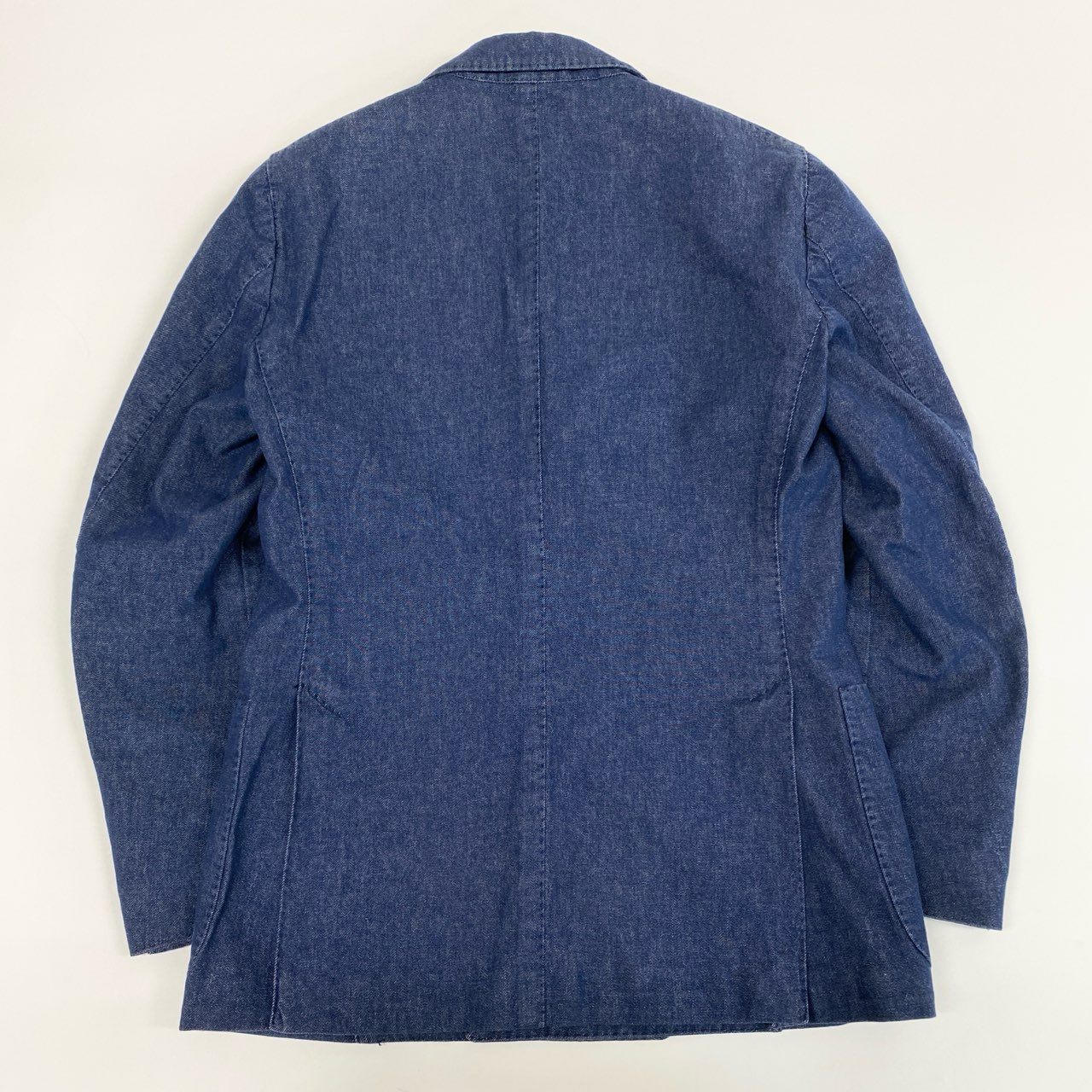 7i25 《美品》LARDINI ラルディーニ テーラードジャケット ダブルブレスブレザー ピークドラペル サイドベンツ 42サイズ インディゴ メンズk02i