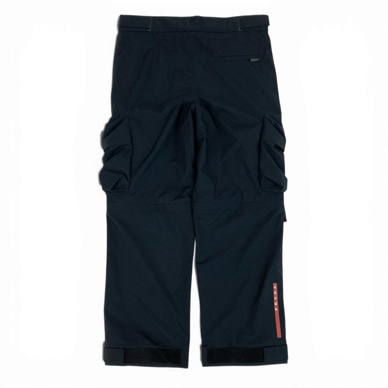 Mb16《美品》 PRADA プラダ テクニカルファブリック モジュラーパンツ カーゴパンツ テック ロゴテープ SPH251 M ブラック ポリエステル メンズu02t