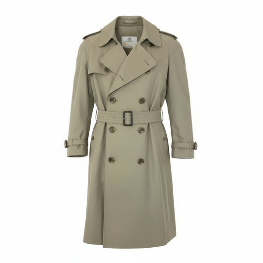 40k18 Aquascutum OF LONDON アクアスキュータム 英国製 トレンチコート ロングコート 裏地チェック メンズ 紳士服 アウター カーキu02t