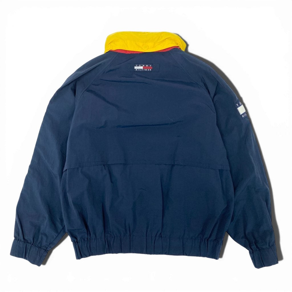 66a12 TOMMY HILFIGER トミーヒルフィガー ナイロンジャケット セーリングジャケット ブルゾン メンズ 紳士服 84960310 L ネイビー レッド イエローu02t