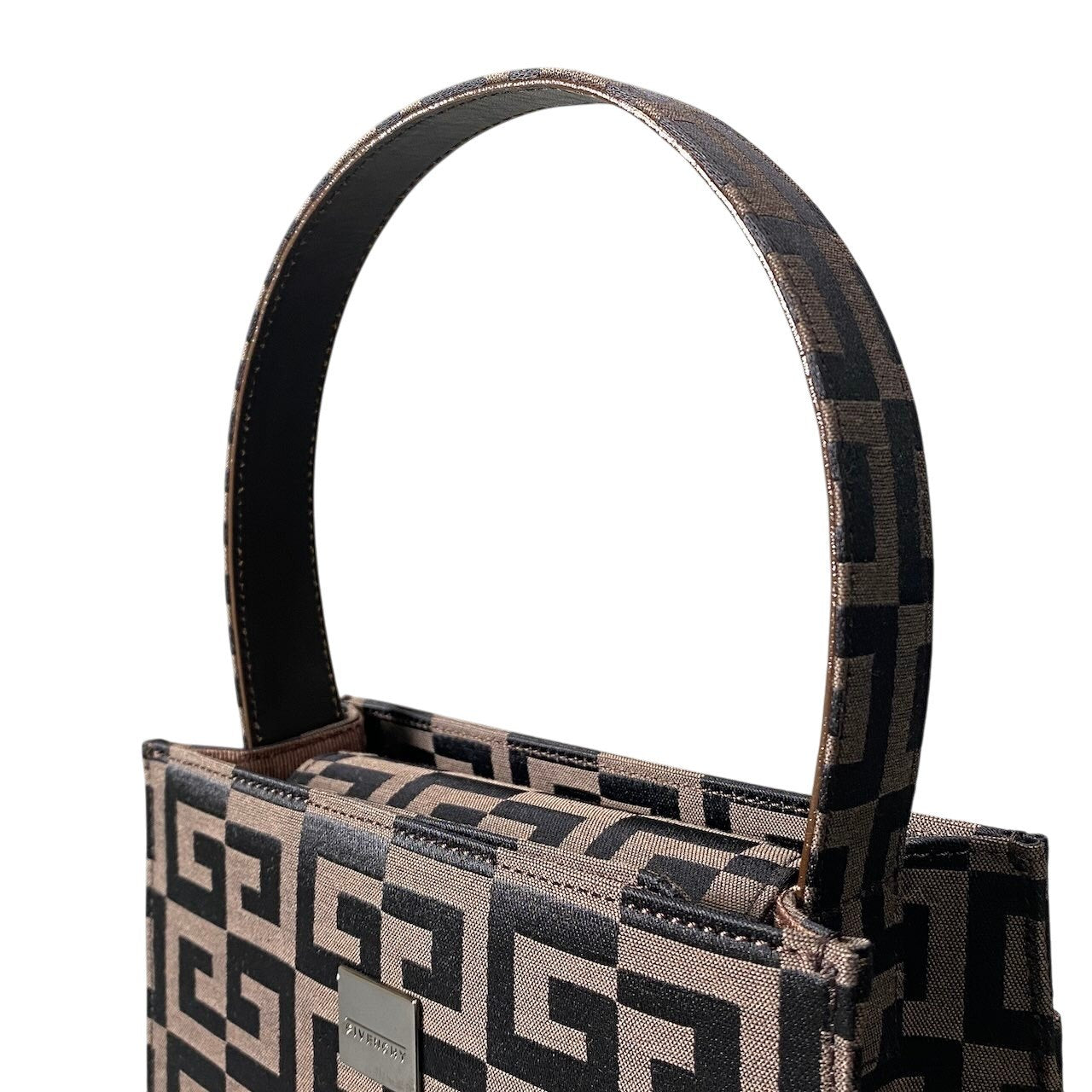 《極美品》 GIVENCHY ジバンシー 4G ワンハンドル ハンドバッグ 4G 4G Top Handle Bag ブラウン ブラック カバンt18r