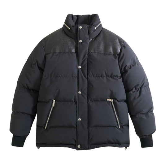 10j28《入手困難》 Berluti ベルルッティ カリグラフィー レザー使い ダウンジャケット R18OBL90W Size 48 ブラック ガーメント付t18r