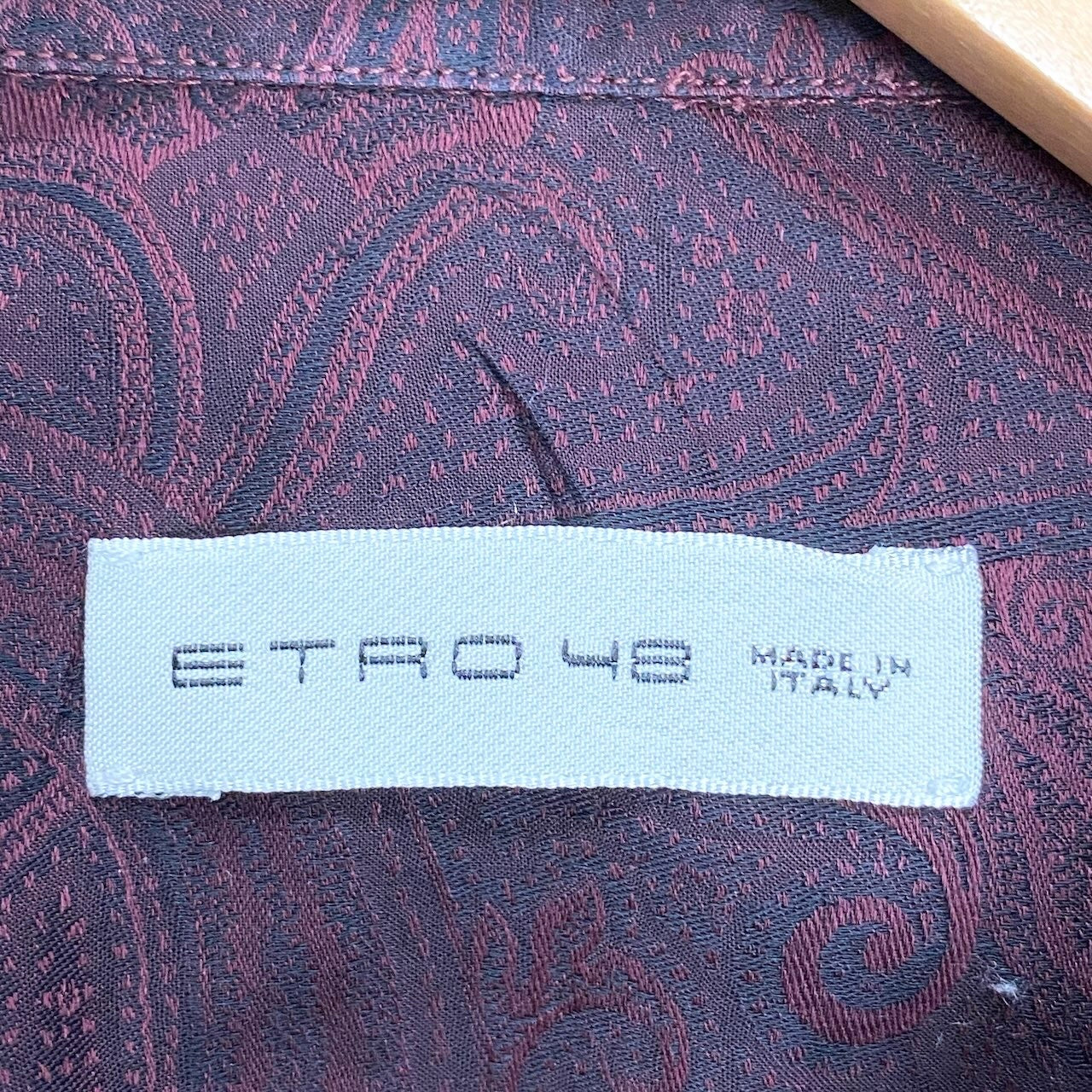 73e18 ETRO エトロ ロングスリーブシャツ ペイズリー柄 総柄 イタリア製 48サイズ パープル メンズ 男性用u02t