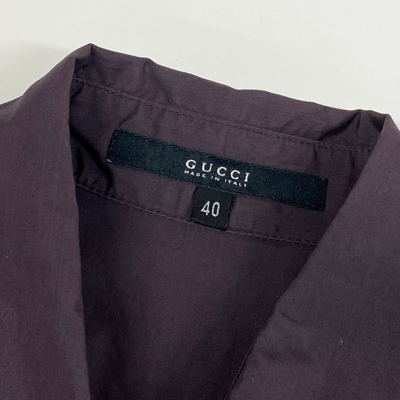 Ec27 GUCCI グッチ ロングスリーブシャツ ウエストリボンデザイン コットンシャツ イタリア製 40サイズ パープル コットン100％ レディース 女性用u02t