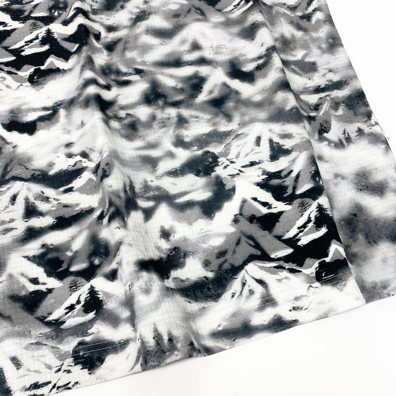 26e8 【美品】 chalayan フセイチャラヤン ショートスリーブ プリントワンピース 雪山 ストレッチ サイズS グレー系 レディース 女性用u02t